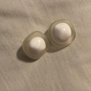 White pearl earrings
